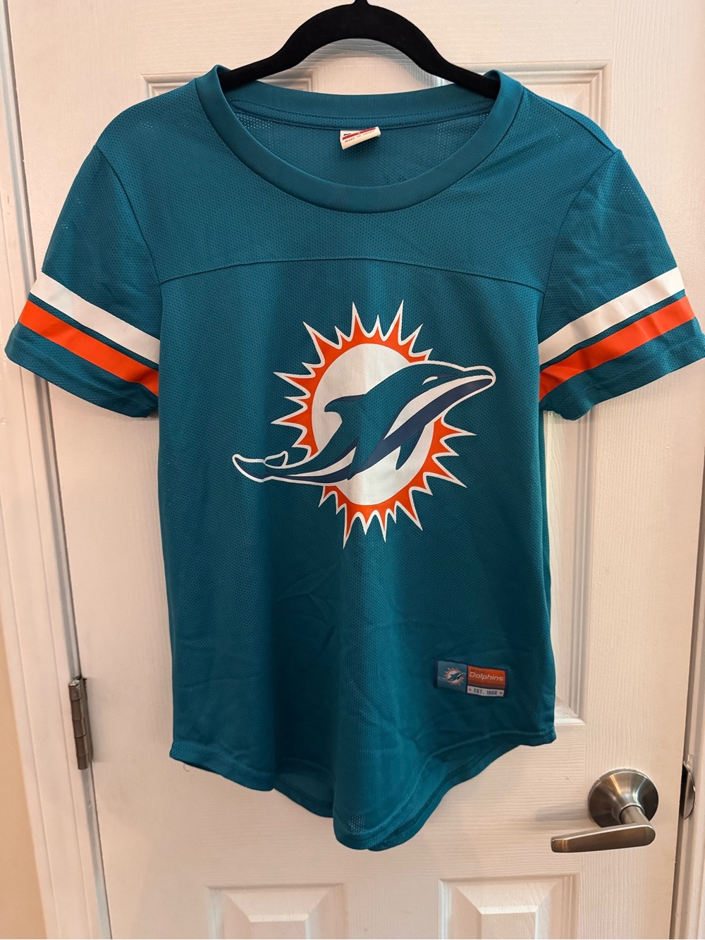 NFL Miami Dolphins Women's Ultra Game Mesh Football Jersey Teal Size Small